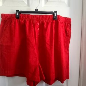 Torrid Bright Red Button-Up Shorts